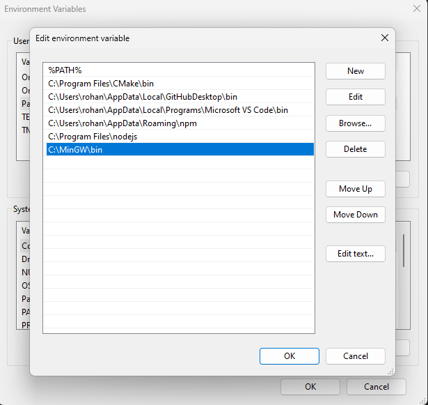 MinGW installation directory