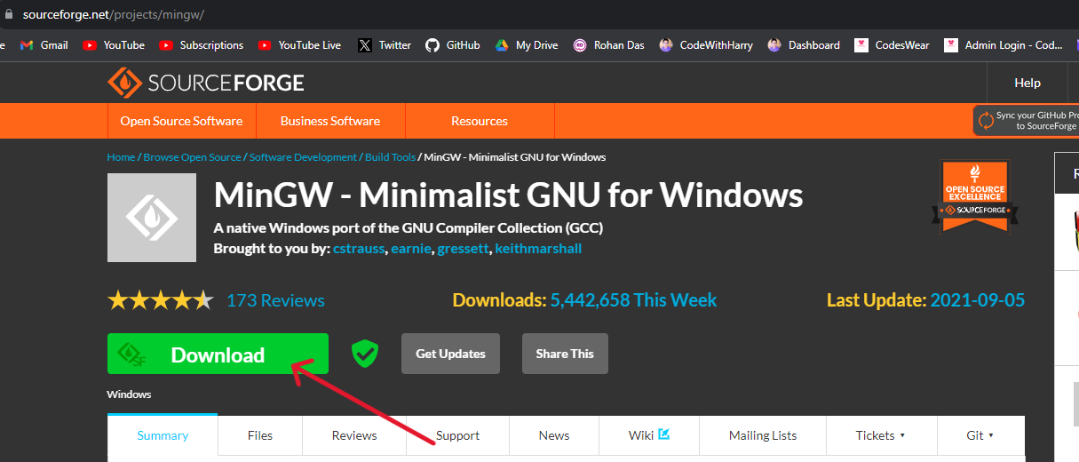 Sourceforge Download Page