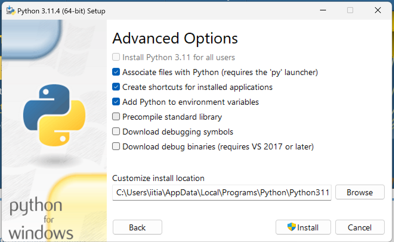 Python Installation Screenshot